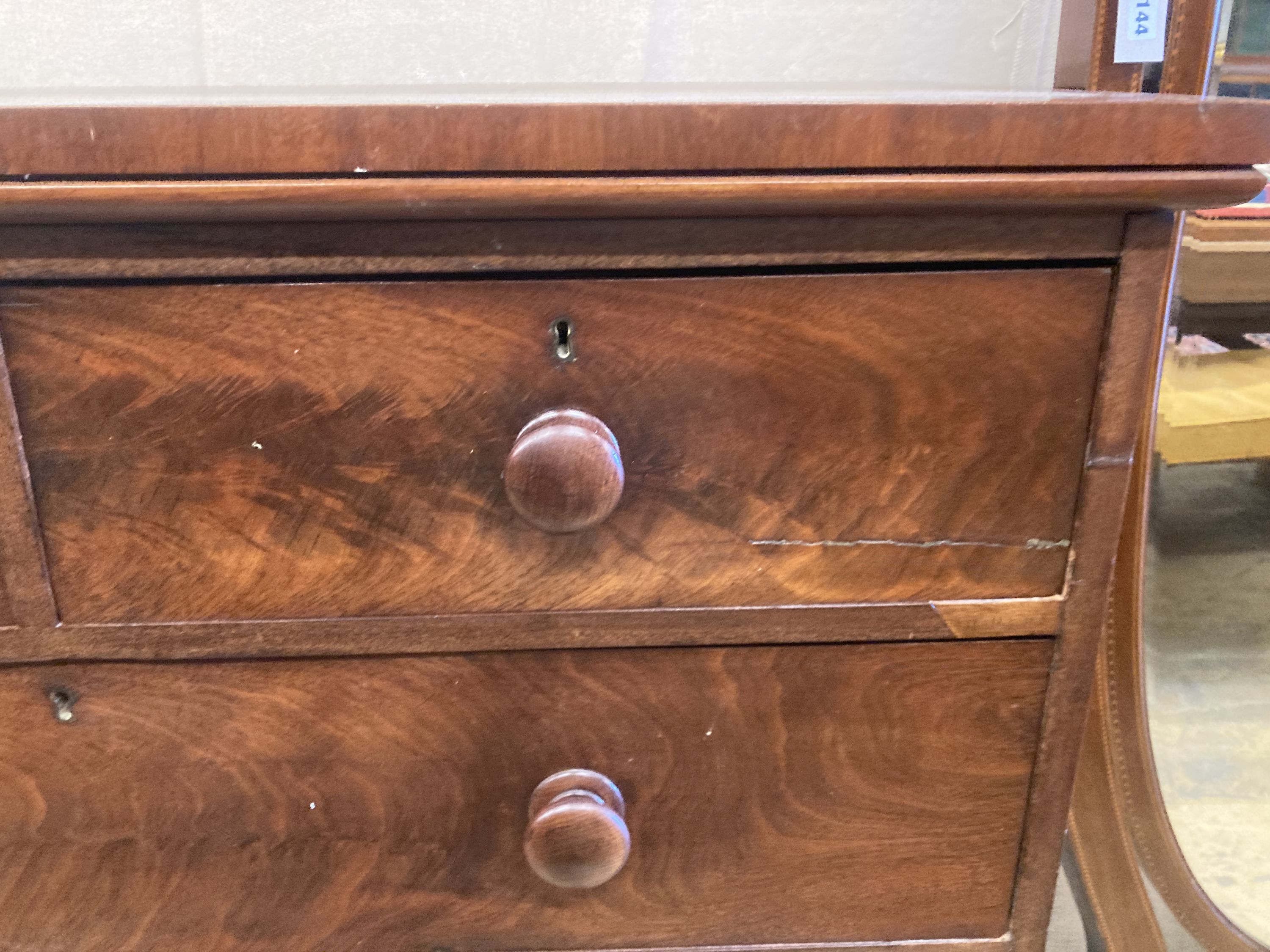 A Victorian mahogany chest of drawers, width 109cm, depth 50cm, height 112cm